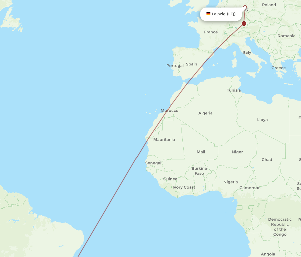 LEJ-GIG flight routes