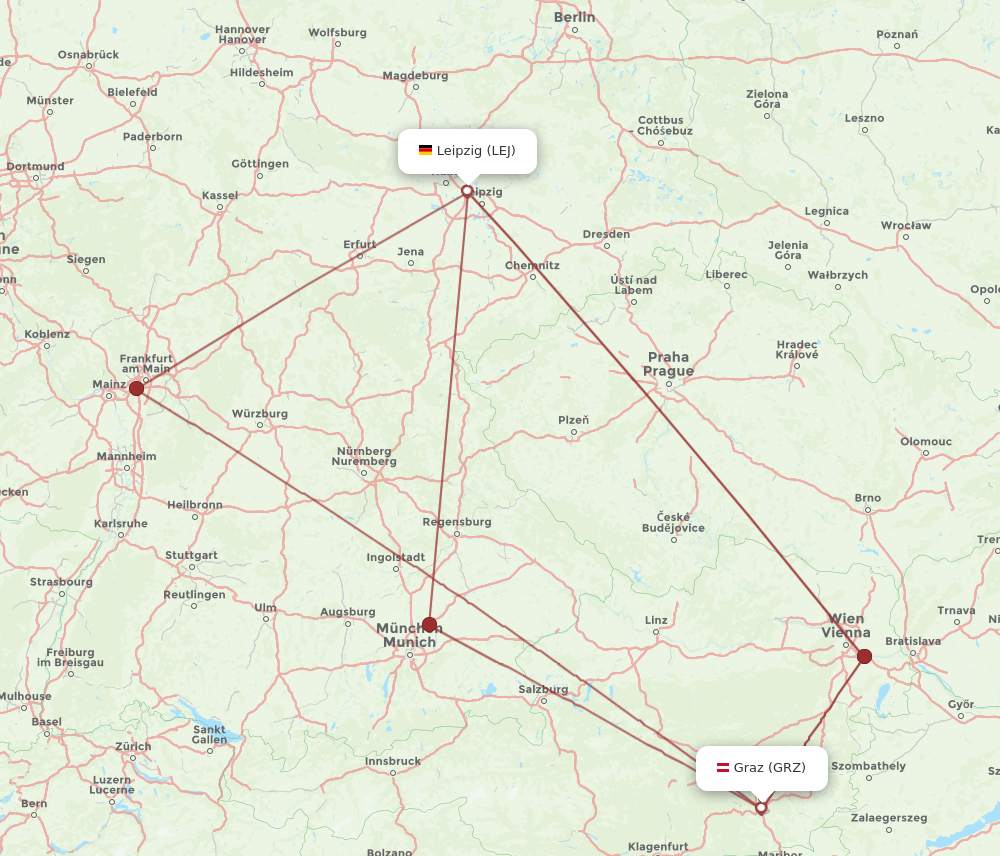 LEJ-GRZ flight routes