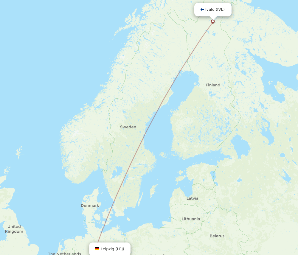 LEJ-IVL flight routes