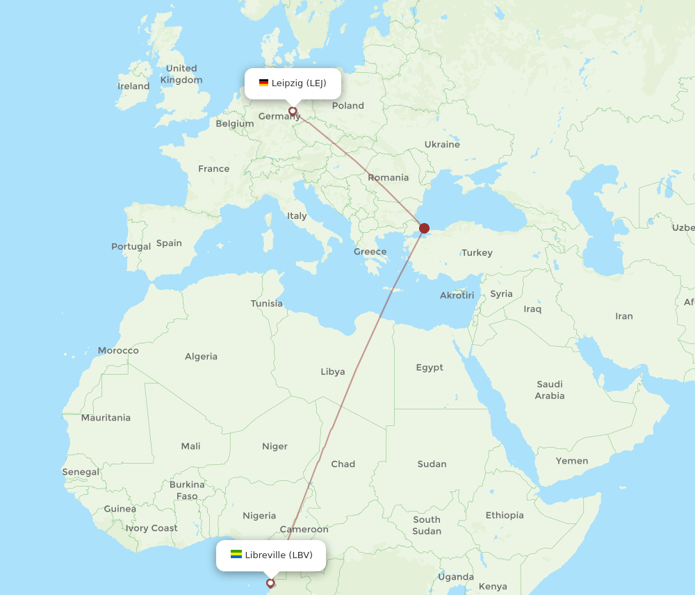 LEJ-LBV flight routes