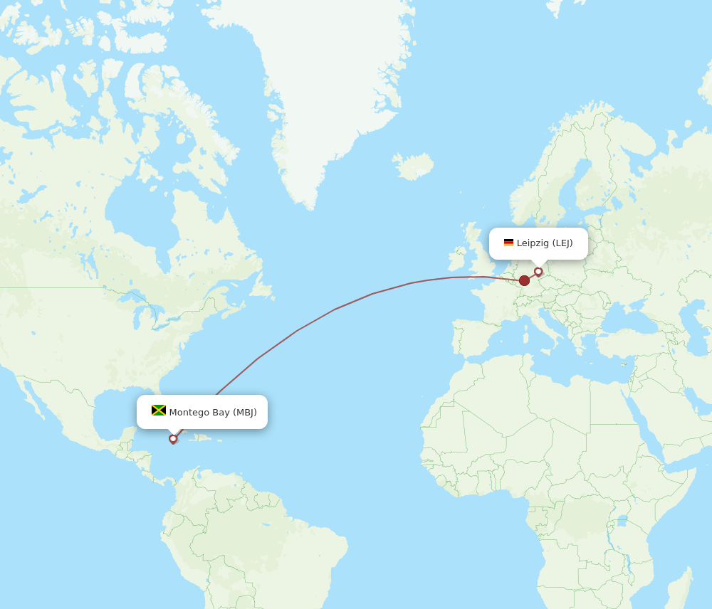 LEJ-MBJ flight routes