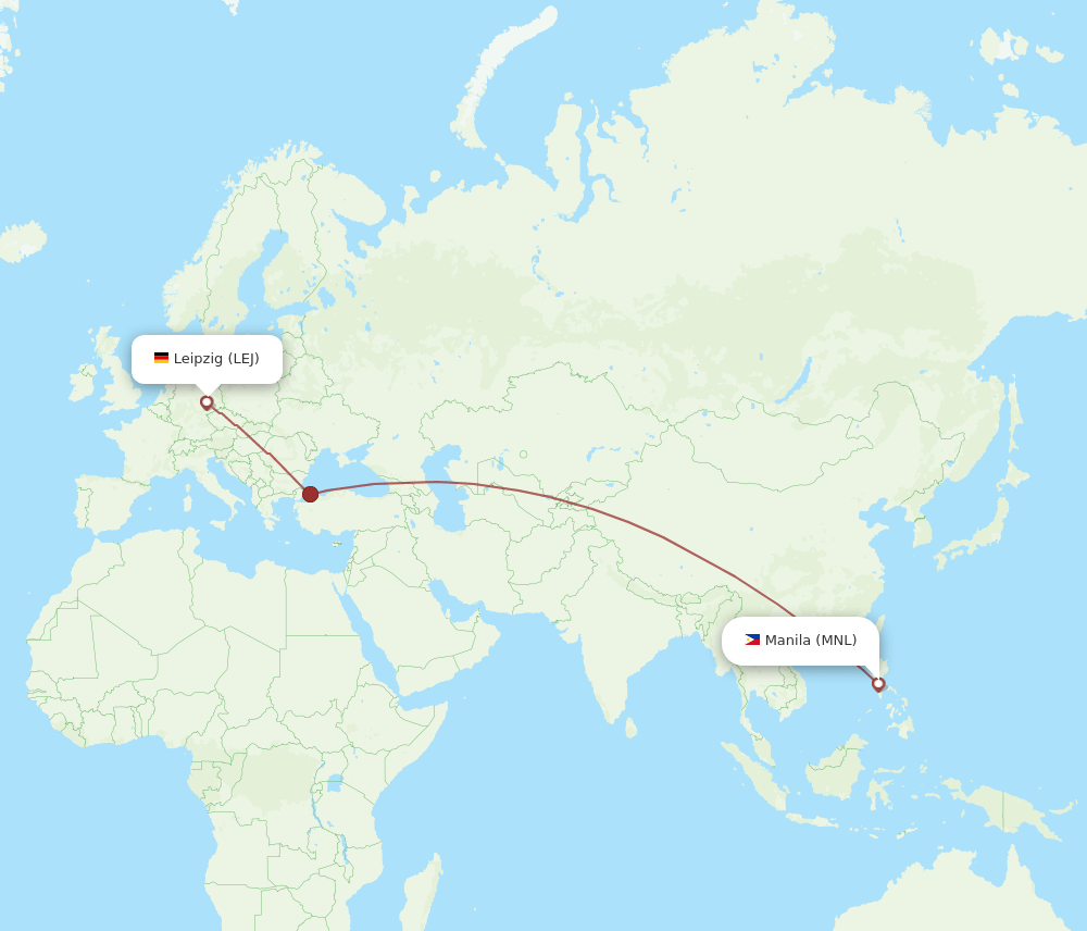 LEJ-MNL flight routes