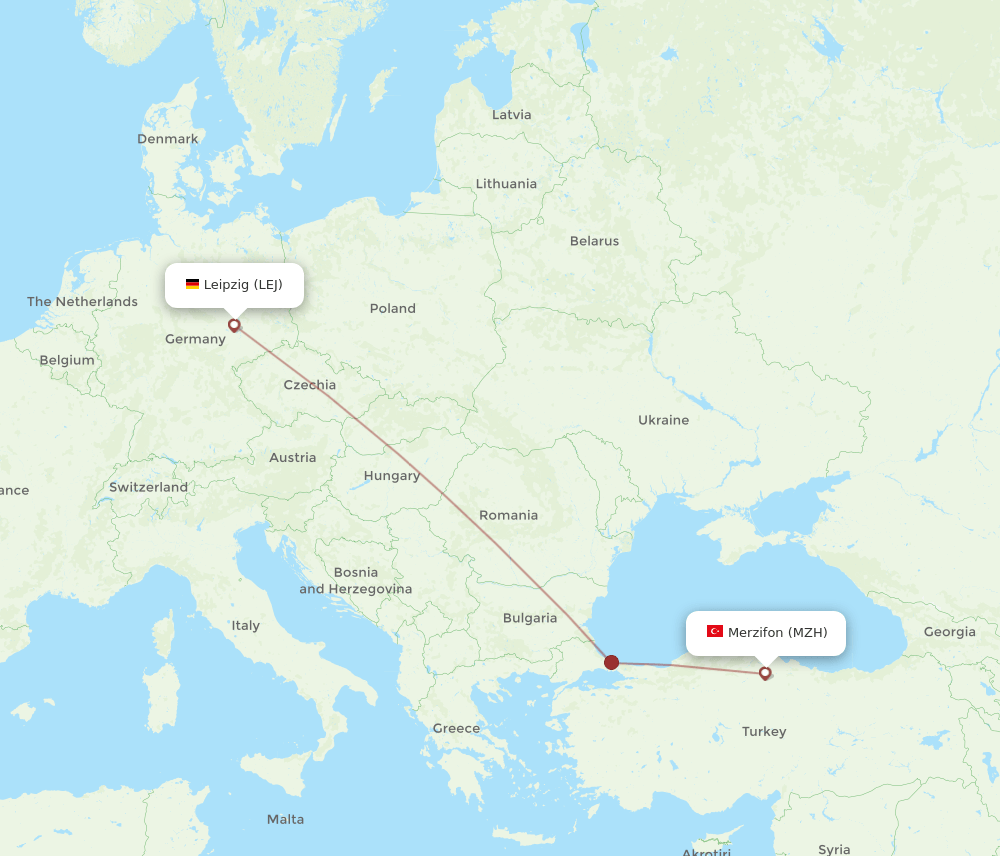 LEJ-MZH flight routes
