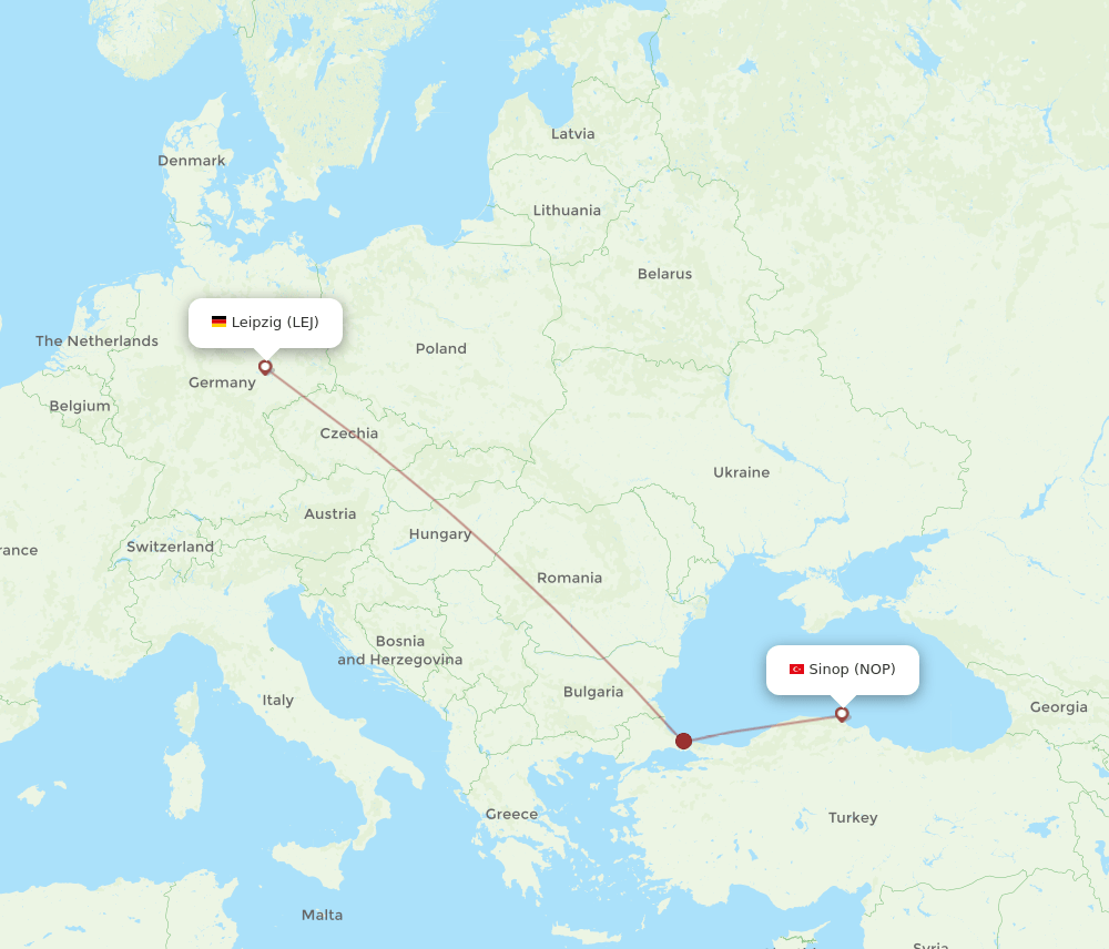 LEJ-NOP flight routes