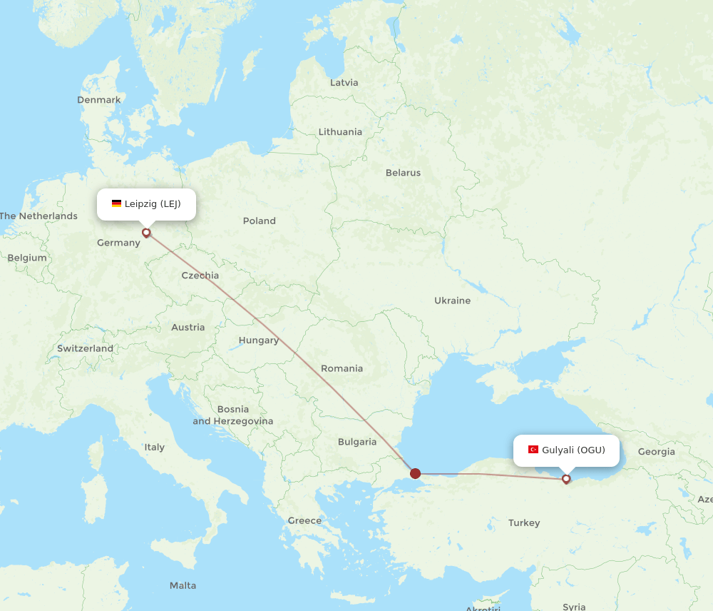LEJ-OGU flight routes