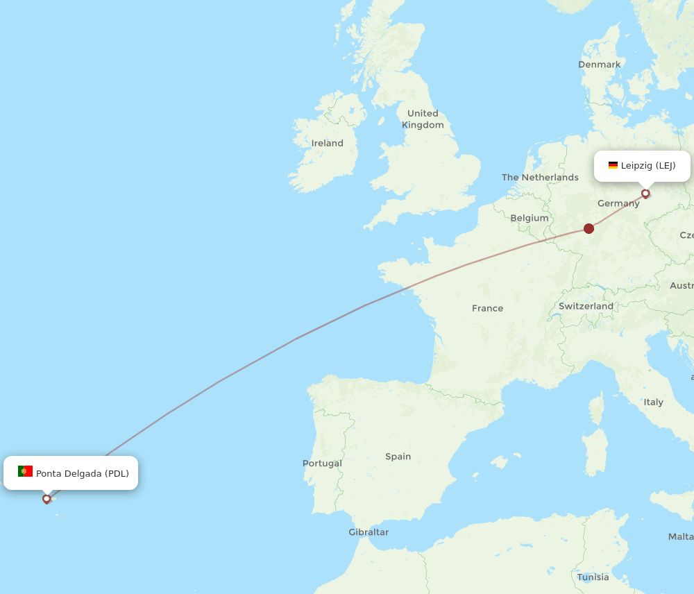 LEJ-PDL flight routes