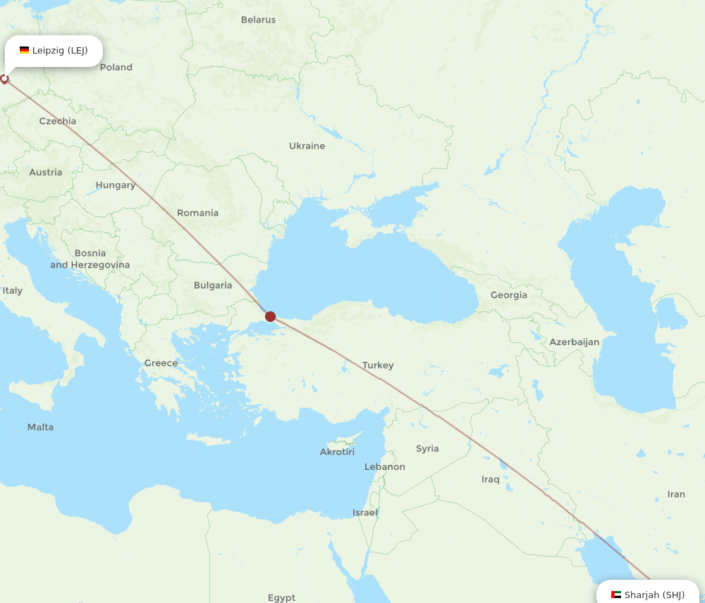 LEJ-SHJ flight routes