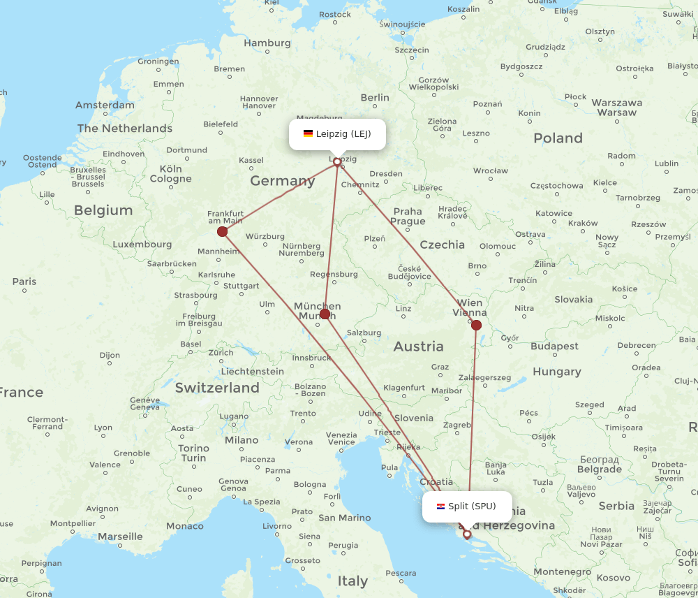 LEJ-SPU flight routes