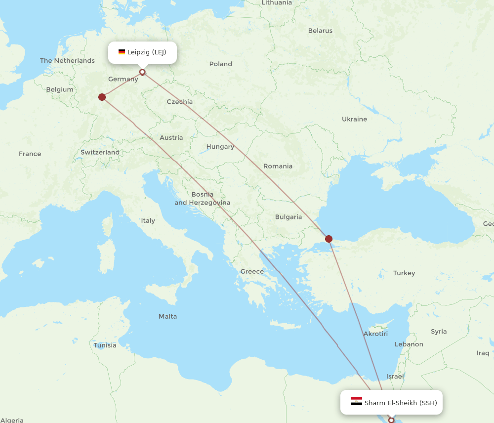 LEJ-SSH flight routes