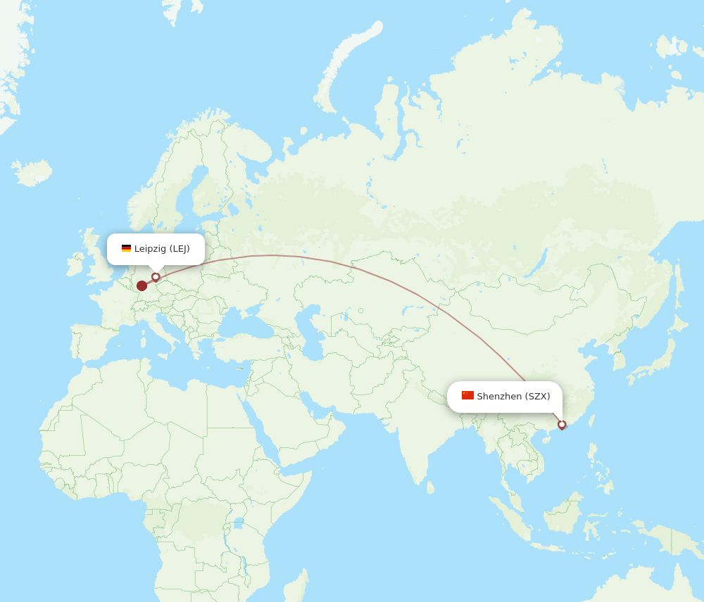 LEJ-SZX flight routes