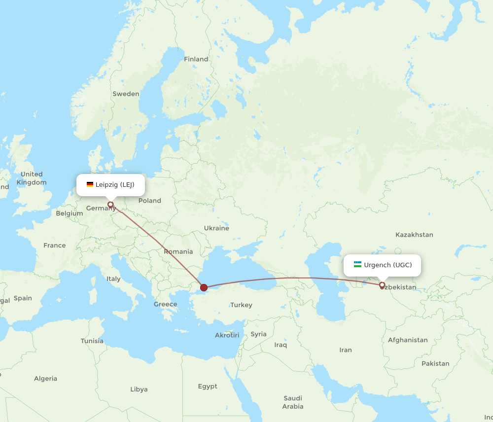 LEJ-UGC flight routes