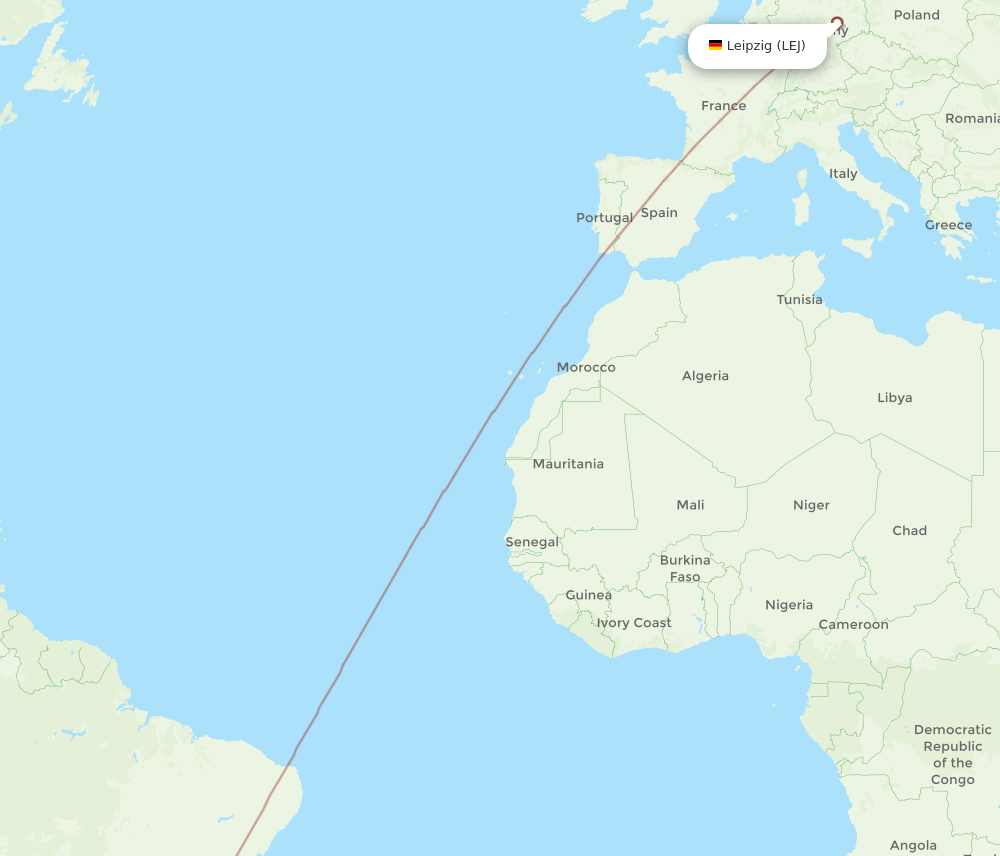 LEJ to VCP flights and routes map