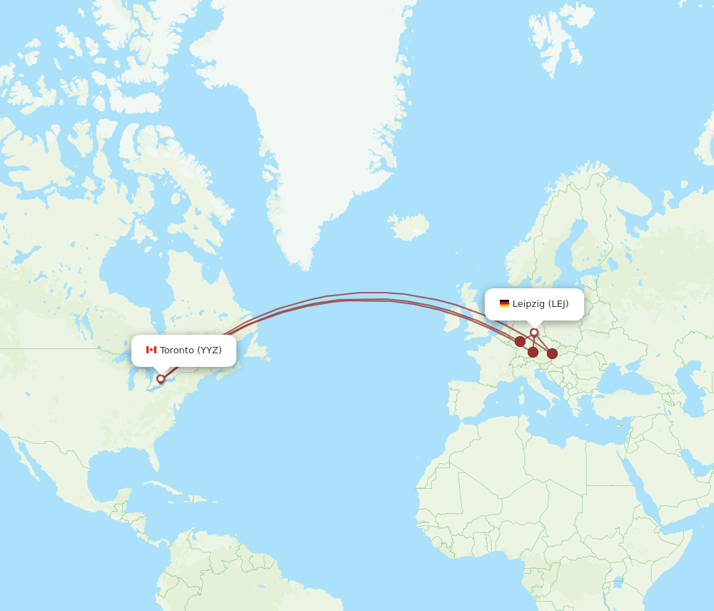 LEJ-YYZ flight routes