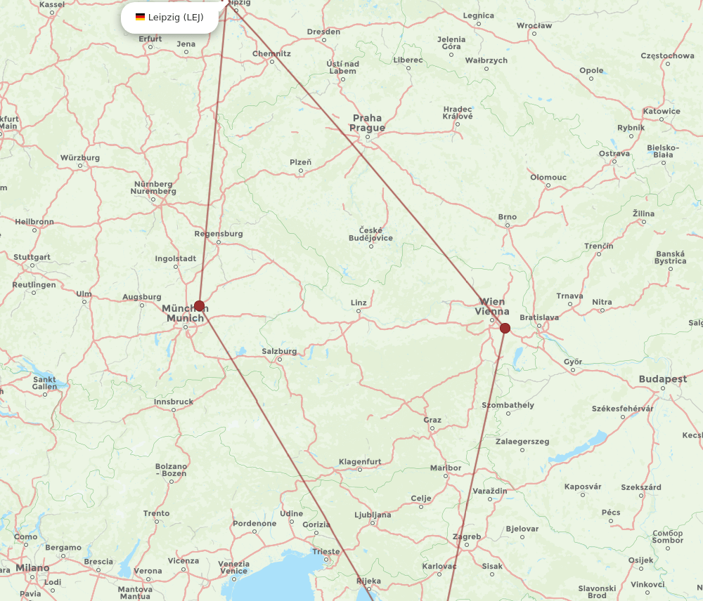 LEJ-ZAD flight routes