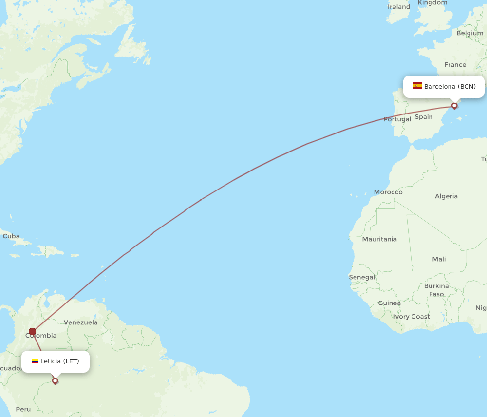 LET-BCN flight routes