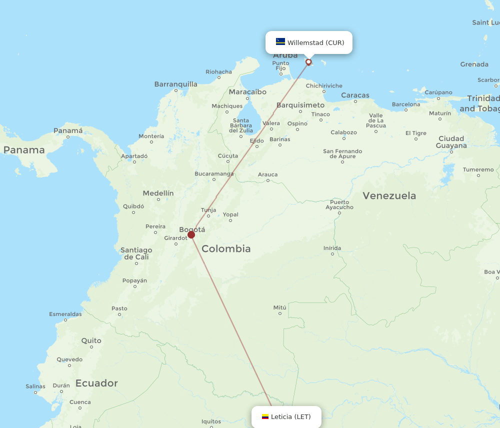 LET-CUR flight routes