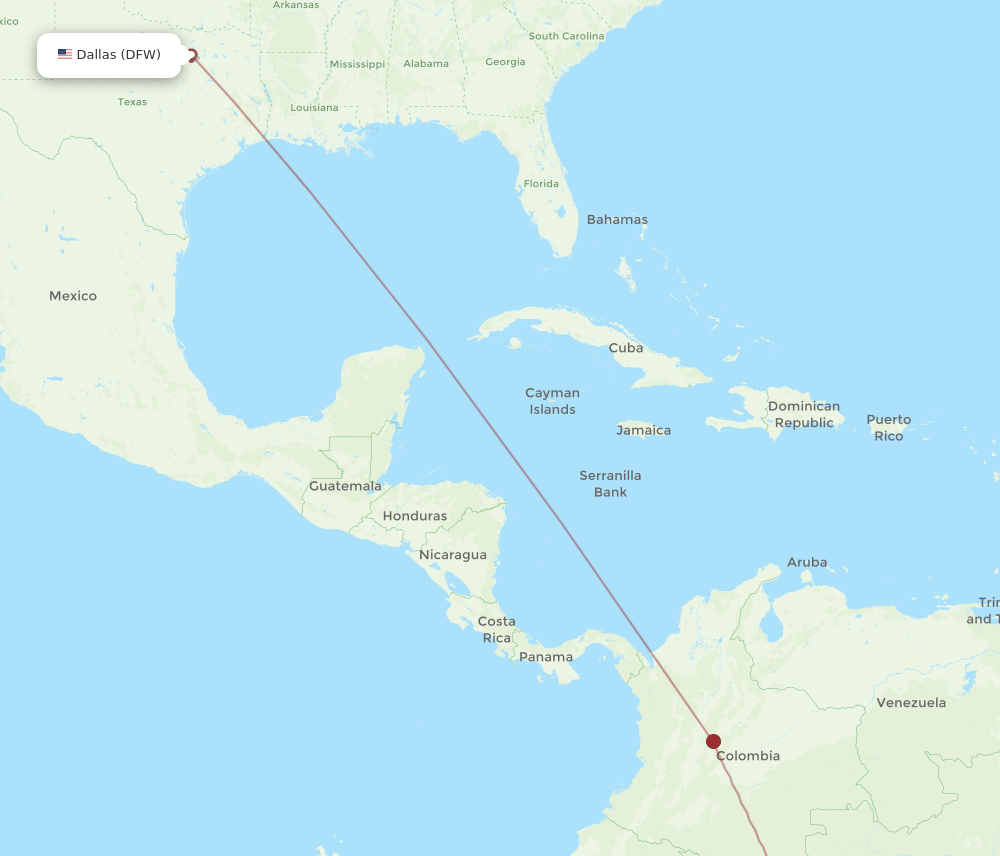 LET-DFW flight routes
