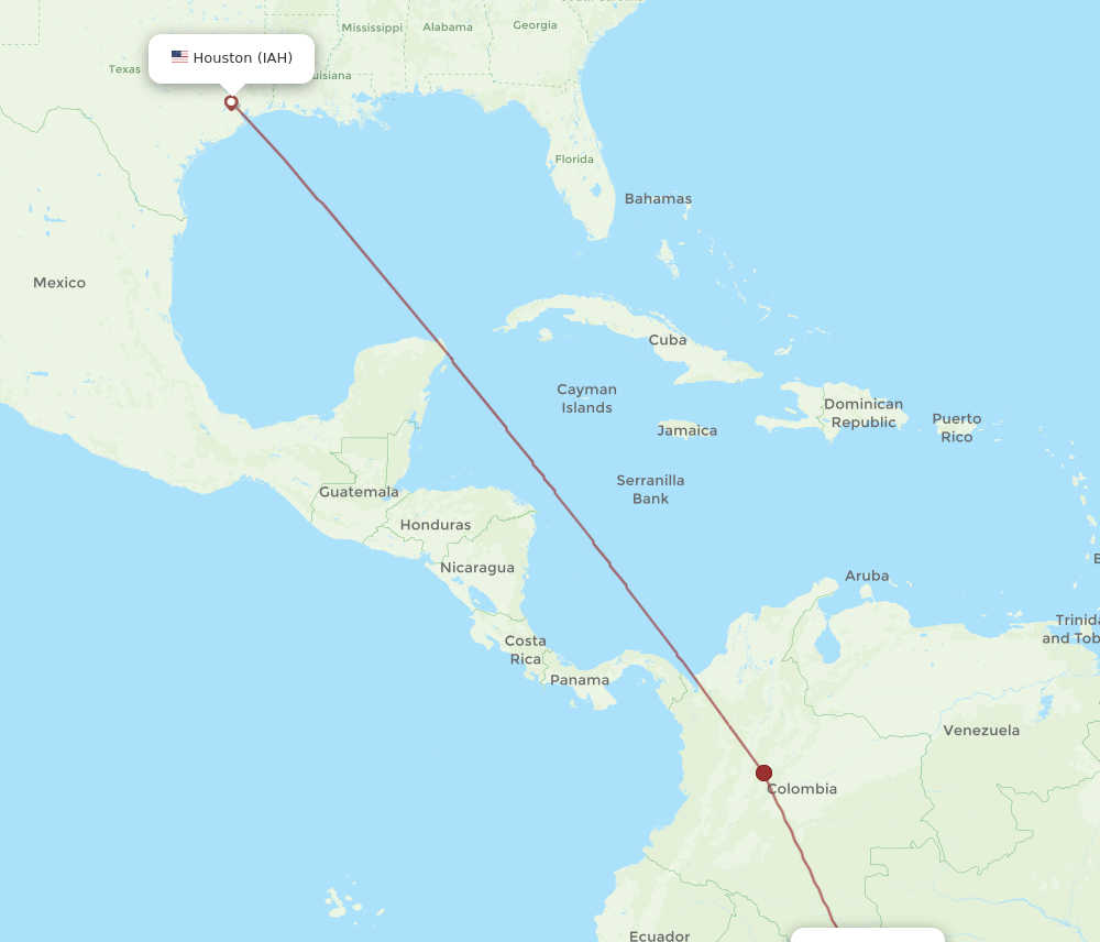 LET-IAH flight routes