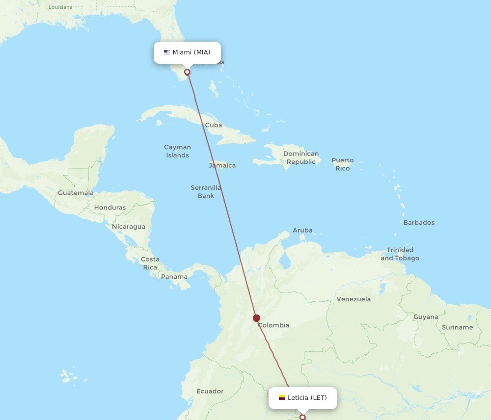 LET-MIA flight routes