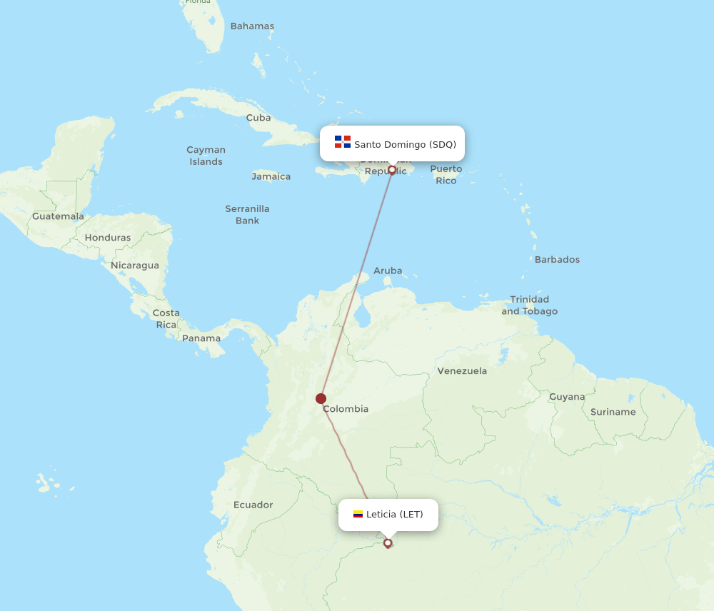 LET-SDQ flight routes