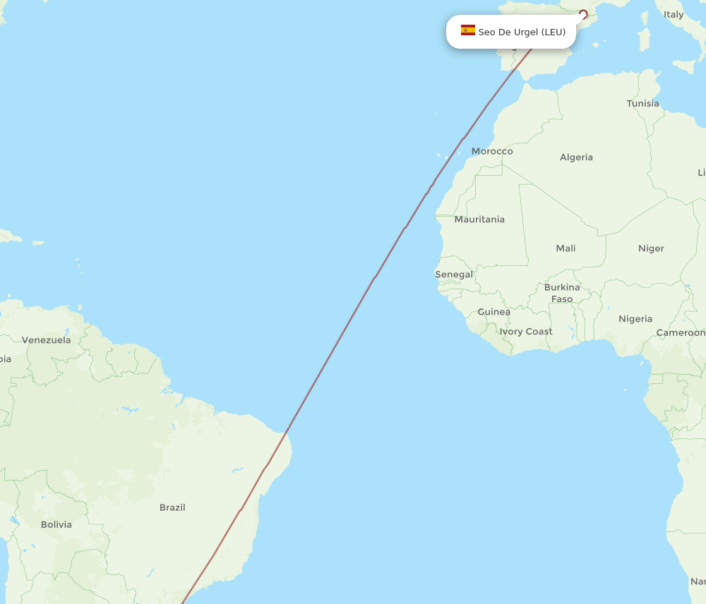 LEU to MVD flights and routes map
