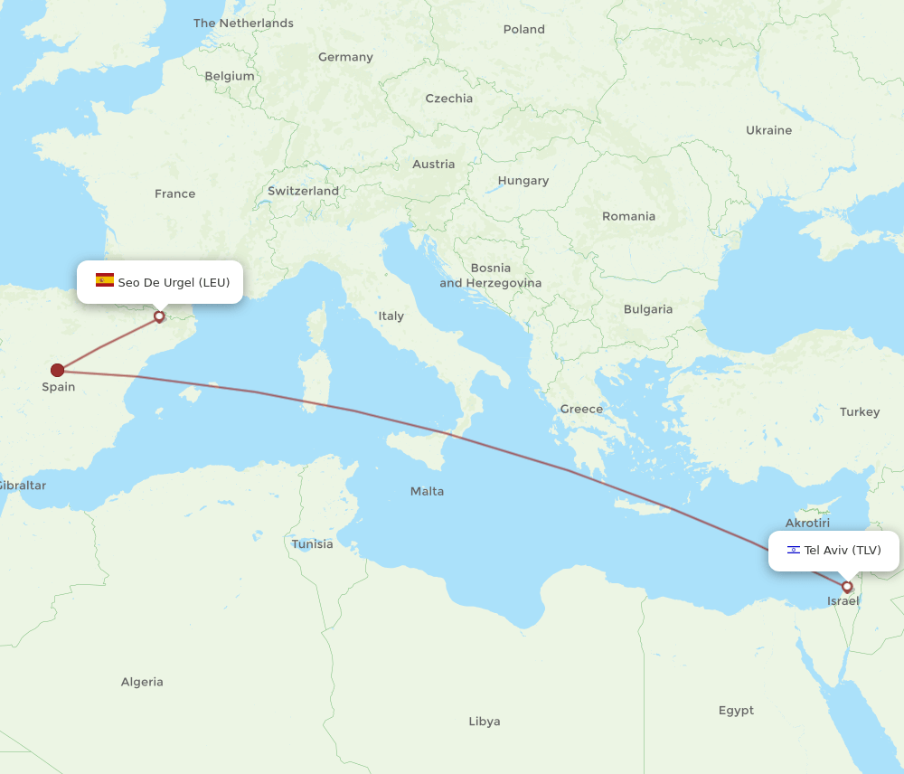 LEU-TLV flight routes