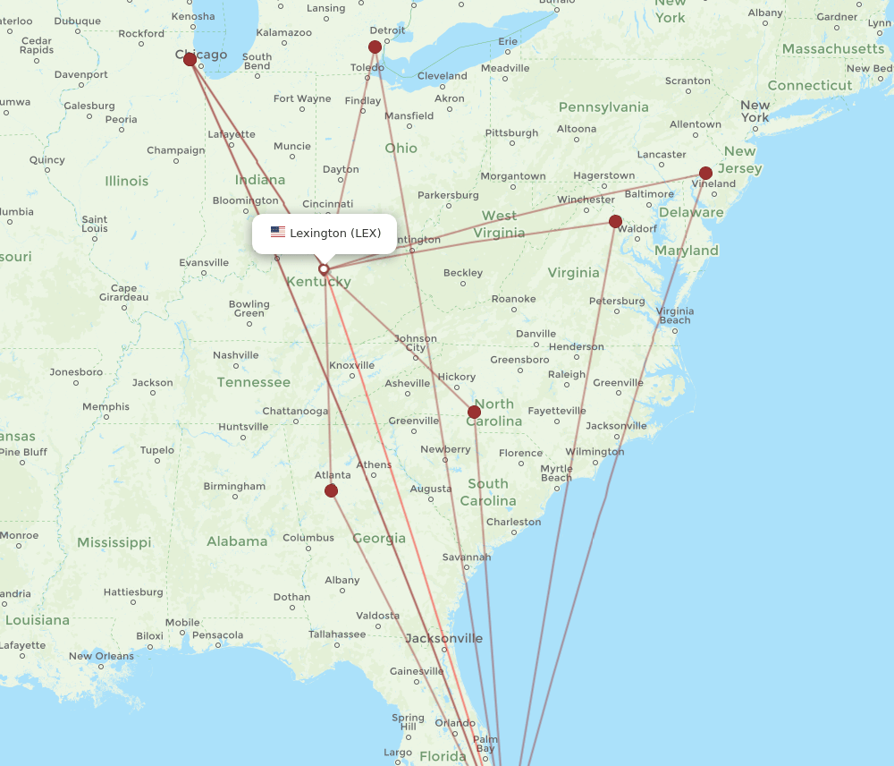LEX-FLL flight routes