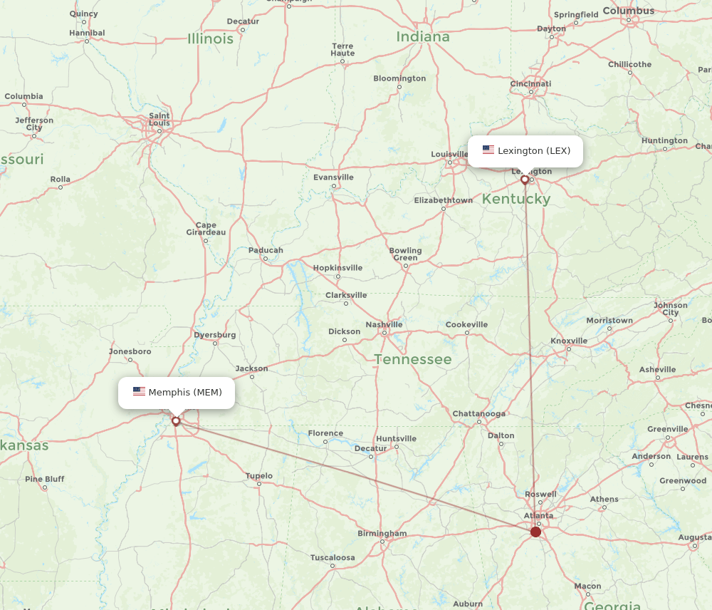 LEX-MEM flight routes
