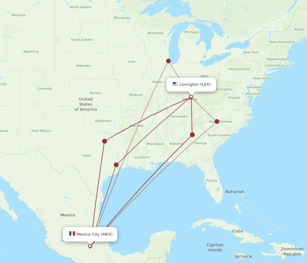LEX-MEX flight routes