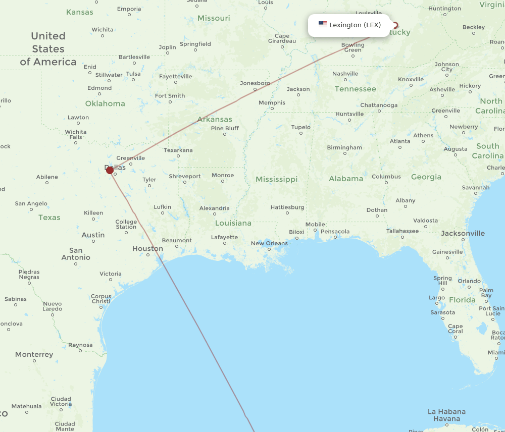 LEX-MID flight routes