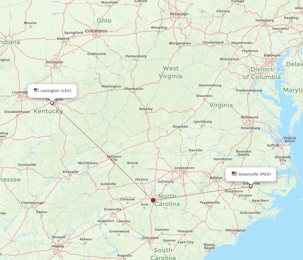LEX-PGV flight routes