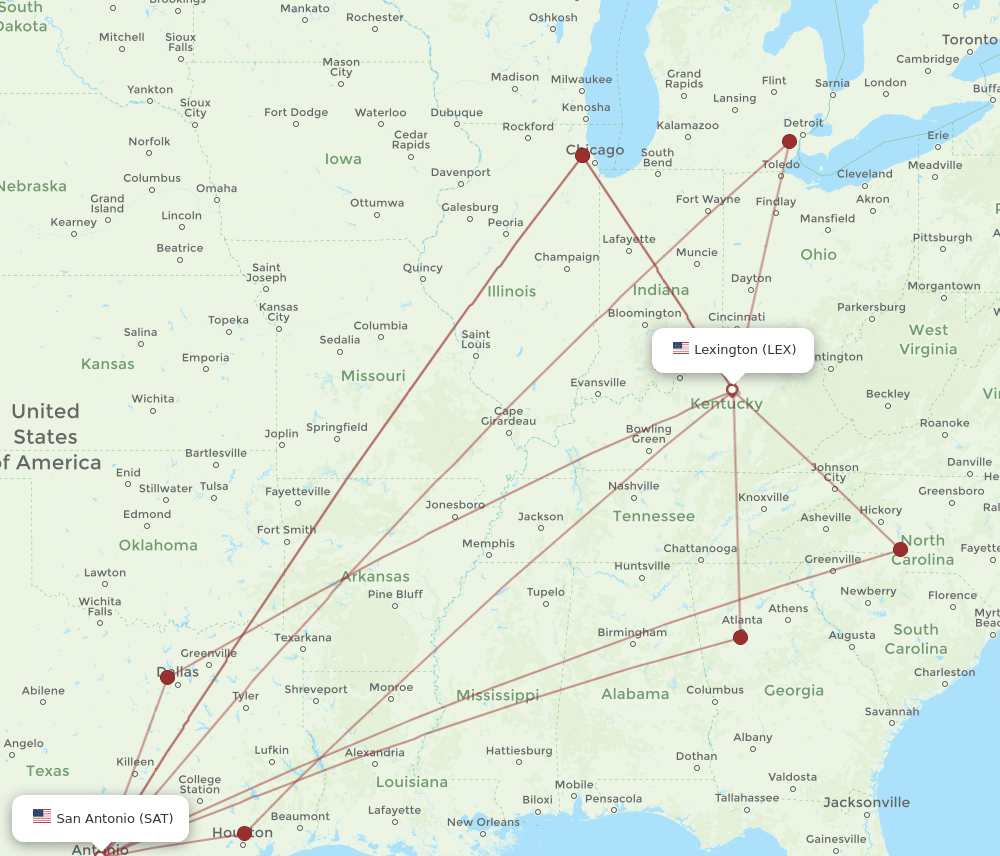LEX-SAT flight routes