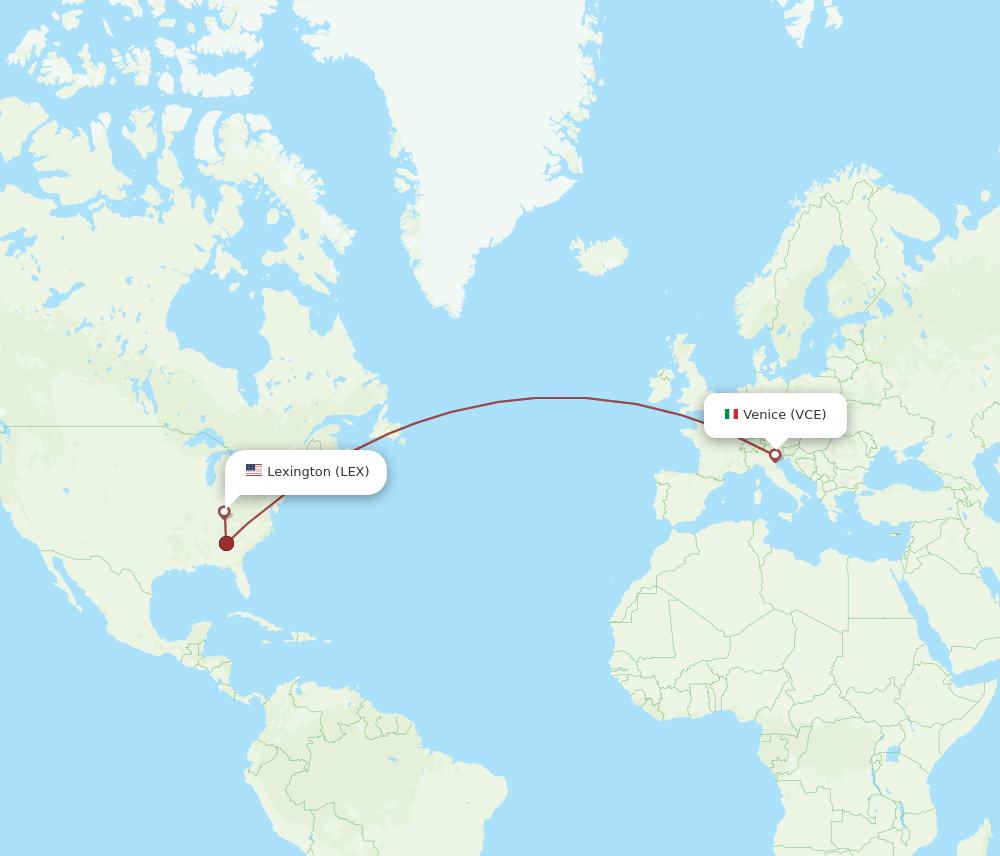 LEX-VCE flight routes