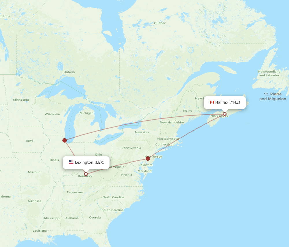 LEX-YHZ flight routes