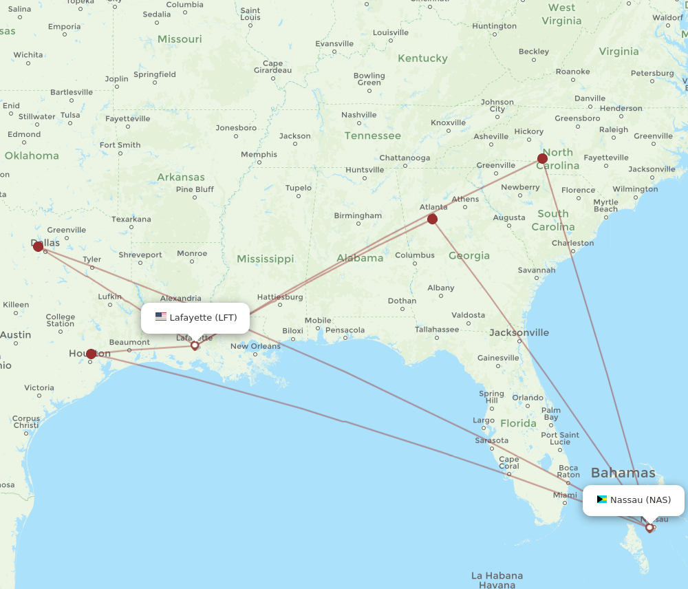 LFT-NAS flight routes