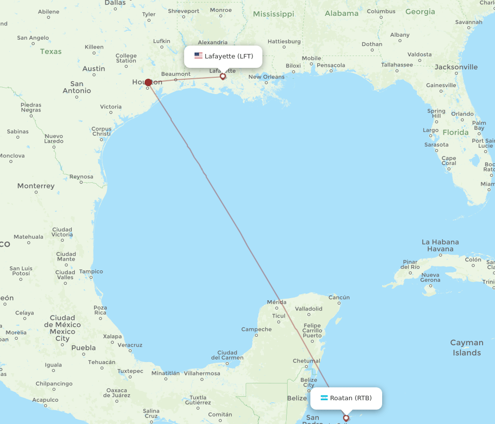 LFT-RTB flight routes