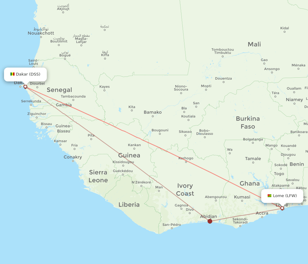 LFW-DSS flight routes