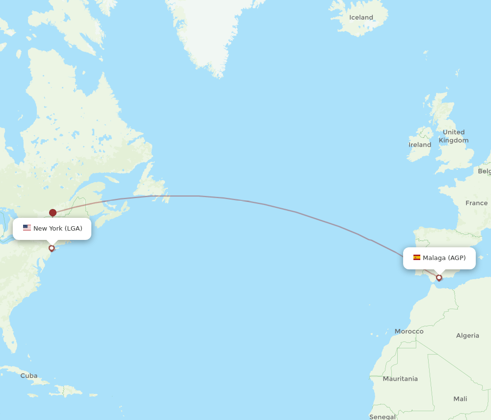 LGA-AGP flight routes