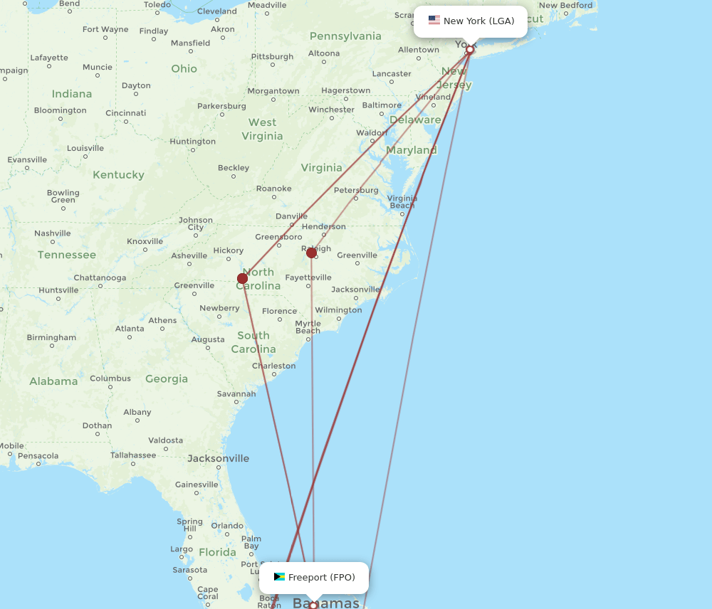 LGA-FPO flight routes