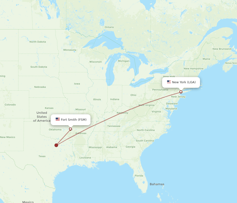 LGA-FSM flight routes