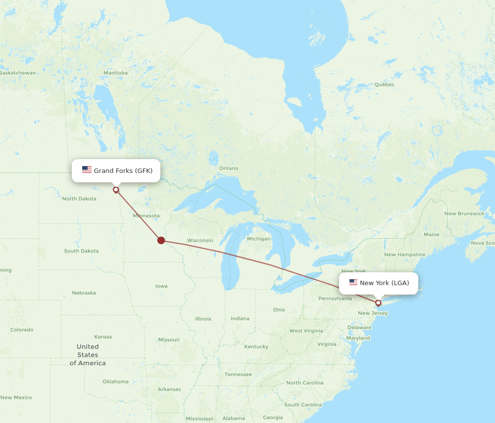 LGA-GFK flight routes