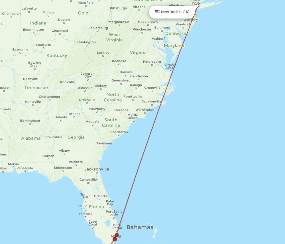 LGA-HAV flight routes