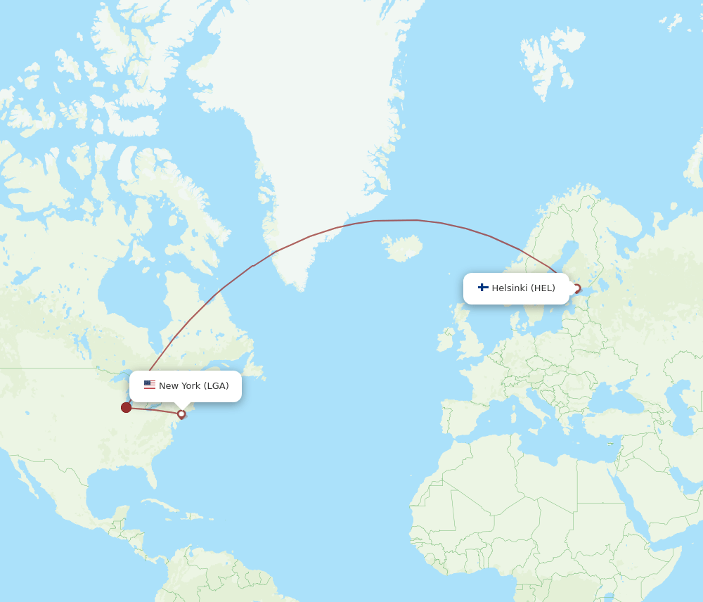 LGA-HEL flight routes