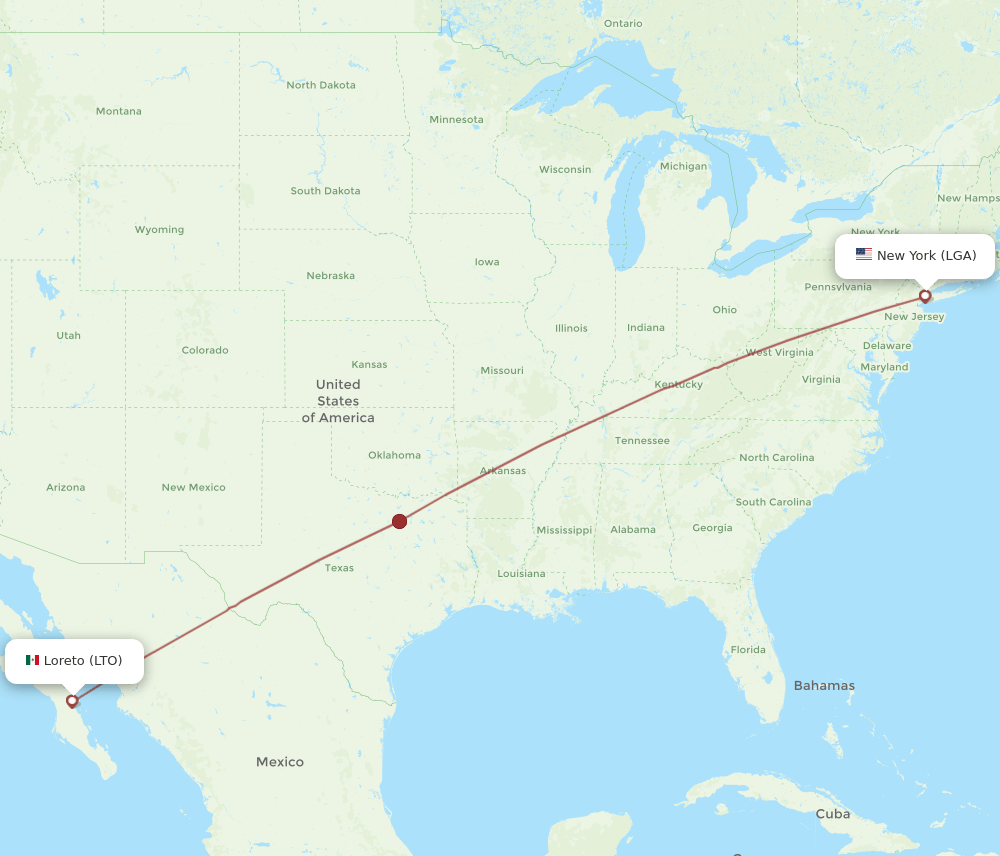 LGA to LTO flights and routes map