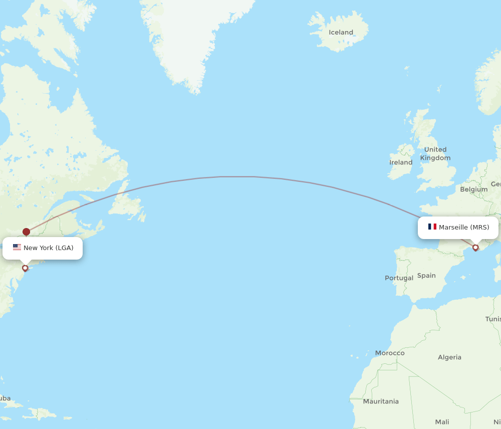 LGA-MRS flight routes