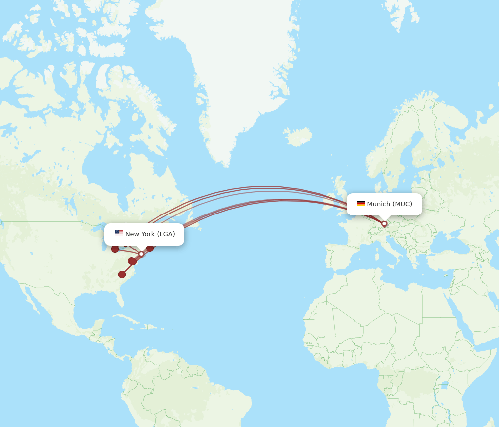 LGA-MUC flight routes