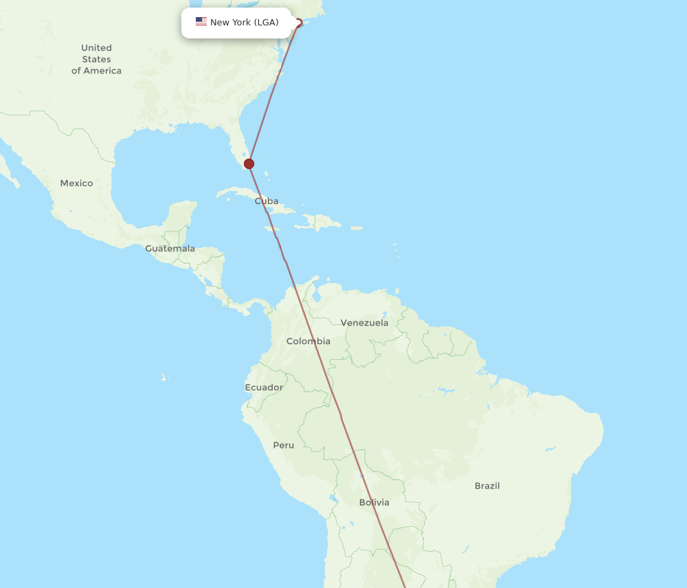 LGA-MVD flight routes