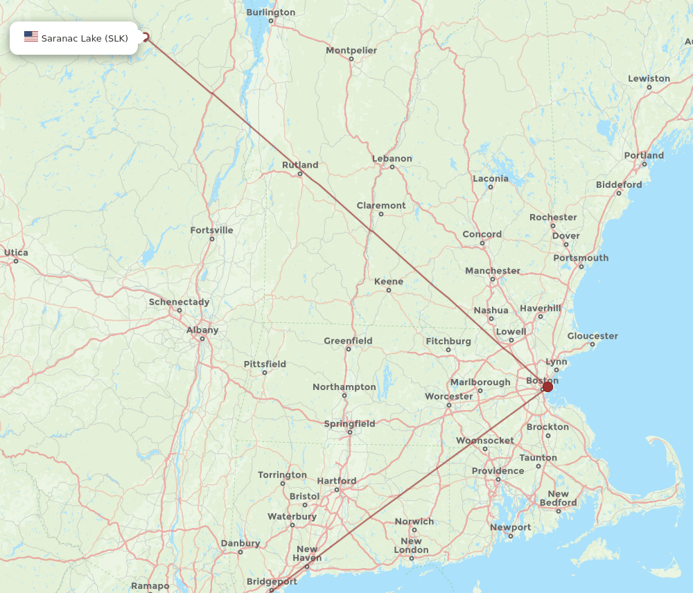LGA-SLK flight routes