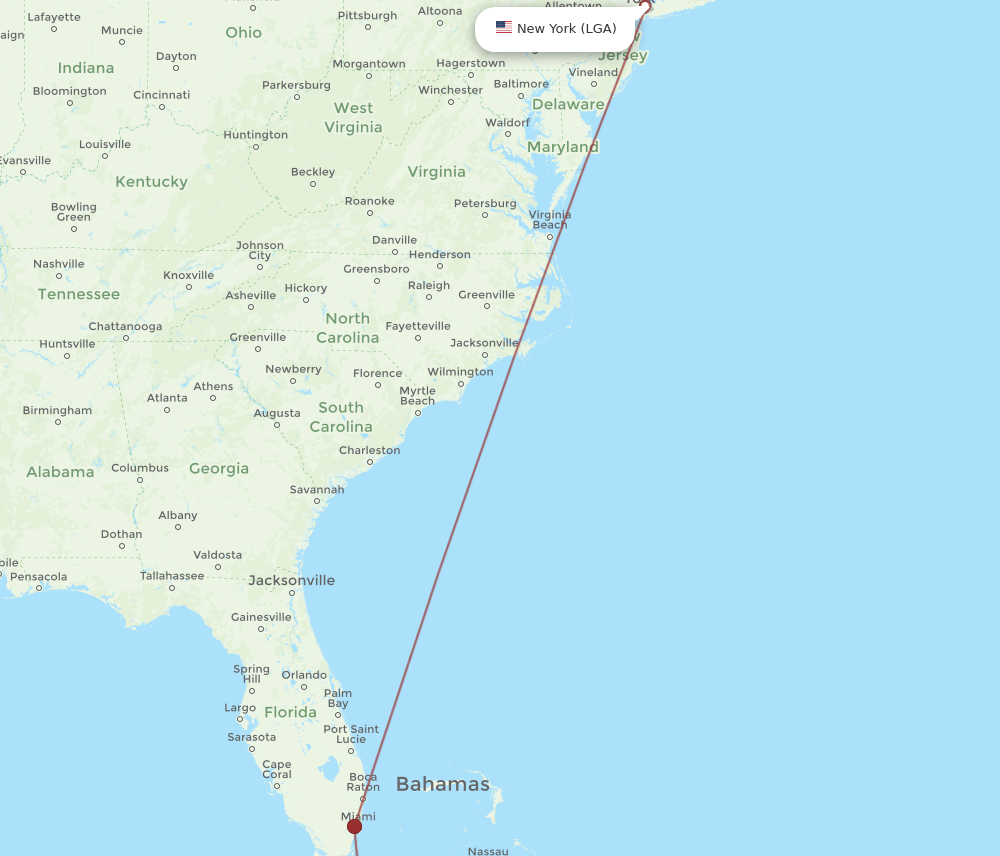 LGA-SNU flight routes