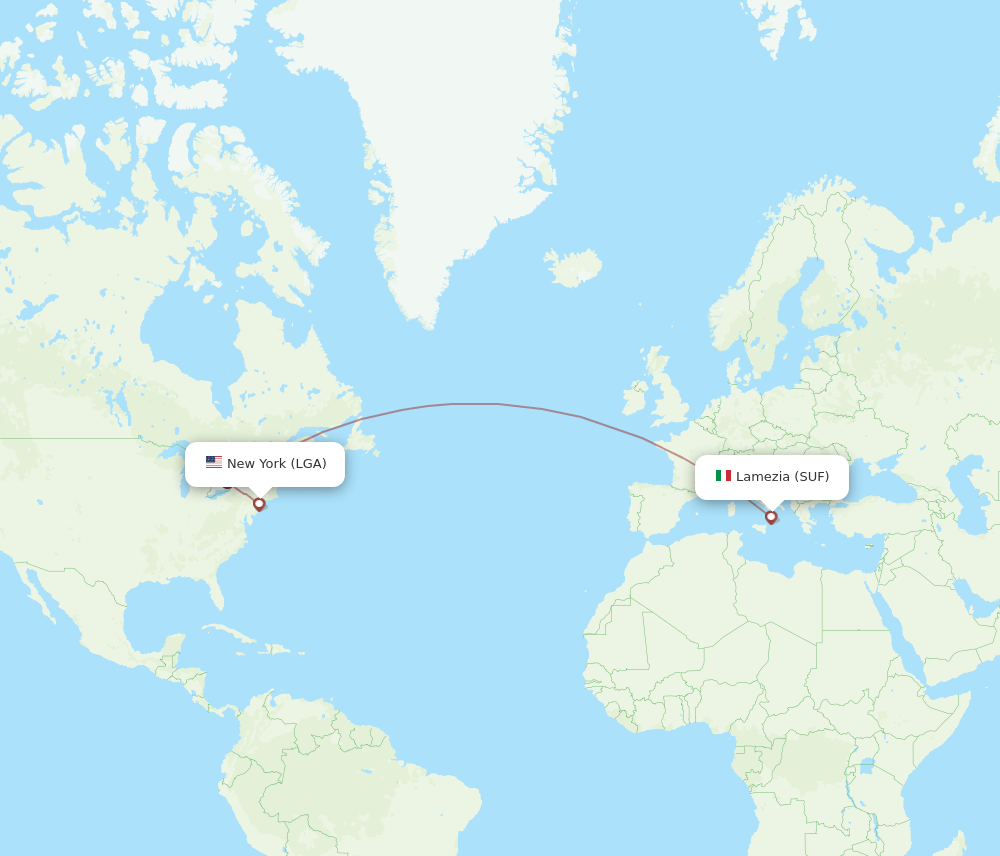 LGA-SUF flight routes